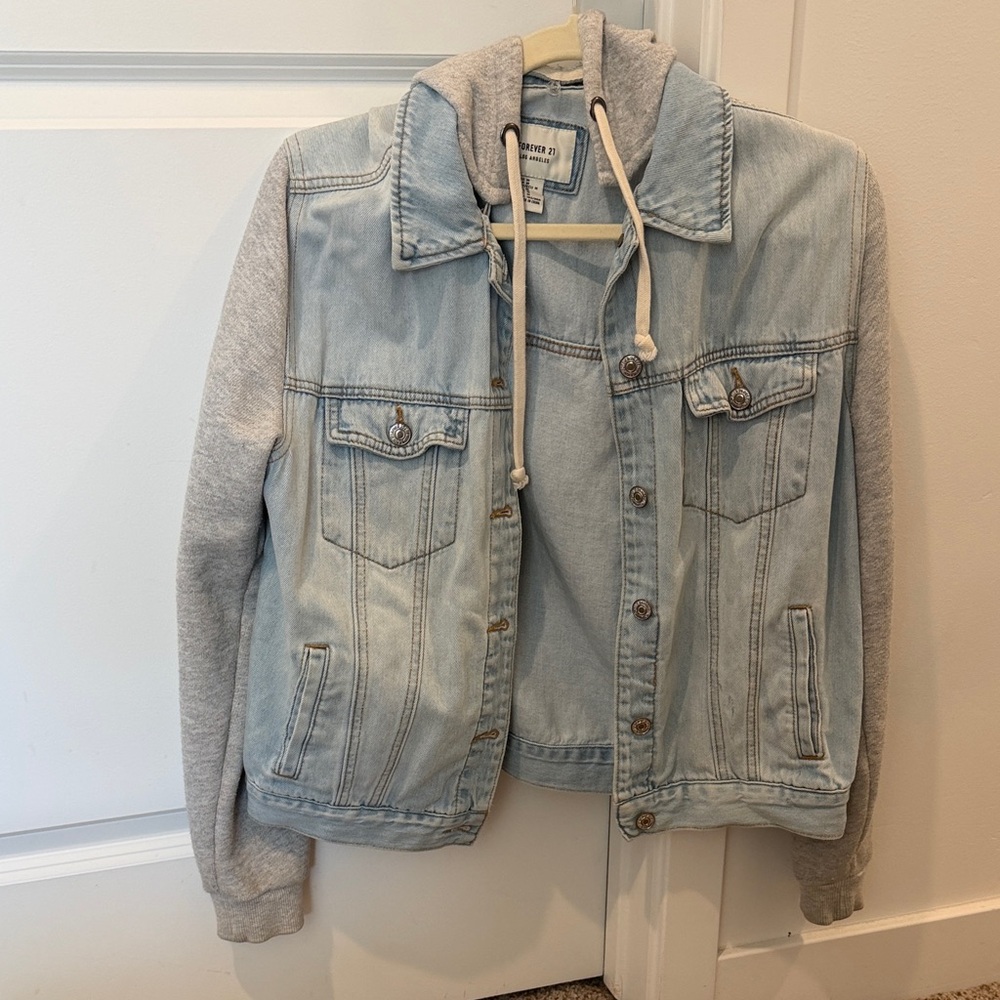 Forever 21 Light Blue and Gray Jean Jacket